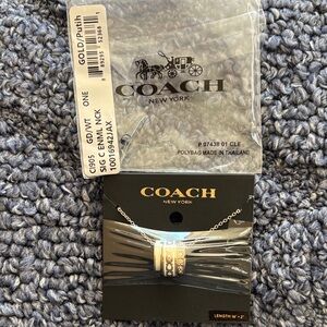 Coach Gold Three Ring  Pendant Necklace